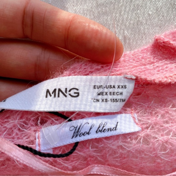 🌸 MANGO (MNG) BABY PINK WOOL BLEND CROPPED KNIT SWEATER! - Picture 8 of 12